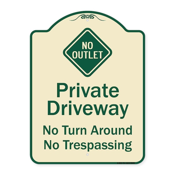 Signmission Designer Series-No Turn Around Or Trespassing With No Outlet Symbol, 24" H, TG-1824-9945 A-DES-TG-1824-9945 - main